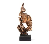 STCREE Statua in resina che riflette il silenzio è oro, arte astratta statuetta 17 cm (H) oro decorazione moderna per soggiorno, pianoforte, scrivania, studio, ufficio, TQGJST114
