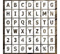 STCRERAG 42 Pz Stencil per Pittura Riutilizzabili 26 Lettere 10 Numeri 6 Simboli Stencil Numeri e Lettere Stencil Lettere Alfabeto Grandi Stencil Lettera Singola per Scrapbooking Stampo Vernice Spray