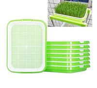 STCRERAG 5 Vassoi per Germinazione Vassoio per la Germinazione dei Semi in Plastica 34*25*4 CM Germogliatore di Semi in Plastica Vassoio per Avviamento dei Semi Altamente Traspirante Durevole, Verde