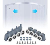 STCRERAG 8 Pezzi Rullo per Porta Scorrevole in Acciaio Inox + ABS 23mm Rulli per Porta Doccia Rulli per Cabina Doccia Antiruggine Resistenti e Durevoli per Porta in Vetro della Cabina del Bagno