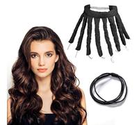 STCRERAG Arricciacapelli Senza Calore con Elastico per Capelli, Arricciacapelli Morbidi Fascia Capelli Senza Calore, Arricciacapelli a Forma di Polpo Mentre Dormi Capelli Lunghi e Corti da Donna, Nero