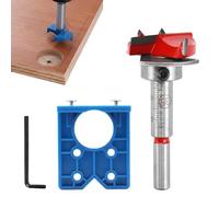STCRERAG Modelli per Cerniere 35mm Dima per Foratura Cerniere in Metallo Set di Punte da Trapano Forstner Durevoli Dima per Foratura Cerniere Nascoste Kit Guide per Foratura Cerniere per Carpenteria
