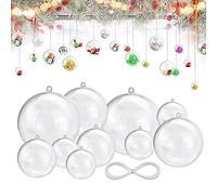 STCRERAG,Palline di Natale trasparenti, 26 pezzi, palline di plastica trasparenti, riempibili, 10 pezzi, 4 cm, 5 pezzi da 6/8/10 cm, matrimoni, decorazioni per la casa