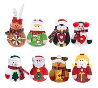 STCRERAG Portaposate da Cucina Porta Posate Natalizie Pacchetto di 8 Supporti per Posate di Alberi di Natale Sacchetti di Posate Decorazioni del Tavolo di Natale Sacche di Posate Decorative per Natale