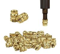 STCRERAG Set di 50 Inserti Filettati M3 Filettatura in Ottone Zigrinato Filettatura Femmina in Ottone per Dadi Incorporati Dadi Filettati Boccole a Pressione Mediante Calore o Ultrasuoni in plastica