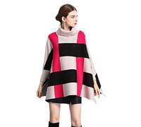 STDNERY Cappotto Invernale da Donna Lungo Scialle Mantello Spesso Foderato in Pile Caldo Casual Taglie Forti for Esterni(Beige+Rose Red)