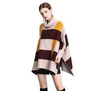 STDNERY Cappotto Invernale da Donna Lungo Scialle Mantello Spesso Foderato in Pile Caldo Casual Taglie Forti for Esterni(Beige+Yellow)