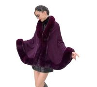STDNERY Scialle in Pelliccia Sintetica da Donna Mantello in Lana d'Agnello for Matrimonio Invernale Sera Sposa Damigelle Travestimenti Eleganti Cosplay(Purple)