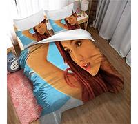 Ste-X Biancheria Da Letto Per Ragazzi, Copripiumino Ariana Grande, Microfibra, Incluse 2 Federe 50 X 75 Cm (135x200cm,Immagine 01)