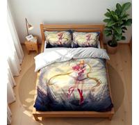 Ste-X Completo Da Letto in Cotone Lavato Con Motivo Sailor Moon Certificato Oeko-Tex E Adatto A Chi Soffre Di Allergie Include 1 Copripiumino E 2 Federe (Moon 05,220x240cm)