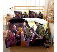 Ste-X Copripiumino King Size Set di Biancheria da Letto di qualità per Hotel Set di Copripiumini per Cacciatori di Demoni Copripiumino Morbido E Traspirante 100% Cotone (150x200cm,DS 05)