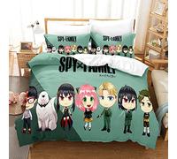 Ste-X Copripiumino per Adolescenti Adulti Spy×Family Set Biancheria da Letto con 2 Federe Set Copripiumino con Chiusura A Cerniera (200x200cm,Anya 02)