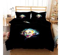 Ste-X Scienziato Einstein Set di Biancheria da Letto Copripiumino Federa, 3 Pezzi Copripiumino per Decorazioni per La Casa con Cerniera Microfibra di Poliestere (200x200cm,Intelligente 01)