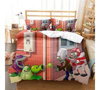Ste-X Set Biancheria da Letto Set Copripiumino Plants Vs. Zombies per Ragazzi E Ragazze Junior/Lettino per Lettino, Reversibile, Adorabile E Colorato (150x200cm,PVZ 04)