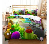 Ste-X Set Biancheria da Letto Set Copripiumino Plants Vs. Zombies per Ragazzi E Ragazze Junior/Lettino per Lettino, Reversibile, Adorabile E Colorato (150x200cm,PVZ 07)