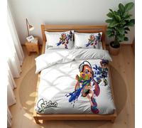 Ste-X Set Copripiumino Antiacaro E Traspirante 3 Pezzi Fantasia Splatoon Biancheria Da Letto Di Qualità Alberghiera Con 2 Federe (imbottitura Non Inclusa) (SP 06,150x200cm)