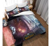 Ste-X Set Da Viaggio Copripiumino World of Warcraft E 2 Federe 80x80 Cm 100% Cotone 57 Fili Certificato Oekotex (wow 01,200x200cm)