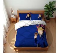 Ste-X Set Di Biancheria Da Letto Di Lusso Con Tema Anime Composto Da 3 Pezzi Copripiumino E Federa in Morbidissimo Cotone 203x202 Cm Ideale Per Notti Calde (YU 04,150x200cm)