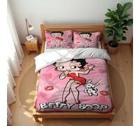 Ste-X Set Di Biancheria Da Letto Invernale Composto Da Copripiumino E 2 Federe 50x75 Cm Morbido Con Stampa Betty Boop in Microfibra Ideale Per Hotel E Famiglie (Modello 05,200x200cm)