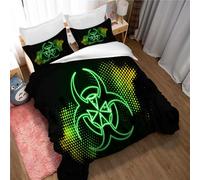 Ste-X Set di Lenzuola Spesse Resident Evil in Puro Cotone, Copripiumino E Copriletto 3 Pezzi (Resident Evil 03,220x240cm)