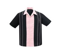 Steady Clothing La Camicia Button Down Bowling Rockabilly Rosa ST34603