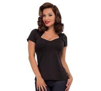 Steady Rifinito Sophia Camicetta Nero Goth Punk Pin Up Rockabilly Camicia S-4Xl