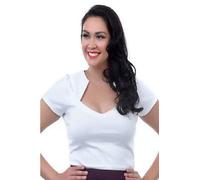Steady Sophia Camicetta Bianco Avorio Punk Rocker Pin Up Rockabilly Maglia S-4Xl