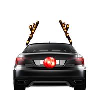 Steadybombb Corna di Renna di Natale per Auto | Illumina Le Corna di Renna e Naso di Rudolph - Ornamenti per Bagagli universali automobilistici con Jingle Bell, Decorazioni per Renne per Veicoli