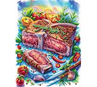Steak Feast in Magical Forest Puzzle 1000 Pezzi Sfida Rompicapo Impossibile Magical Accompany Fairy Tale Rompicapo Estremamente Difficile Per Veri Esperti Regalo Per Chi Ama Le Sfide 1000 PCS