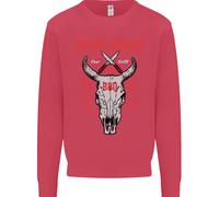 Steak House BBQ Teschio Di Mucca Grill Carne Uomo Felpa Maglione