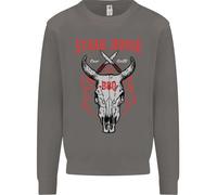 Steak House BBQ Teschio Di Mucca Grill Carne Uomo Felpa Maglione