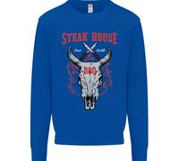 Steak House BBQ Teschio Di Mucca Grill Carne Uomo Felpa Maglione