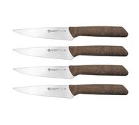 SteaKing Ambrogio Sanelli - Set da 4 - Coltello Bistecca, lama Microdentata cm 13 in Acciaio Inox NitroB e Manico in SEBS, Coltello Professionale, Made in Italy