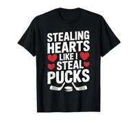 Stealing Hearts Like I Steal Pucks Hockey Valentine Maglietta