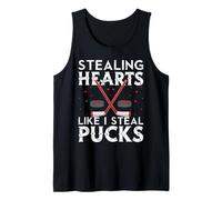 Stealing Hearts Like I Steal Pucks Valentines Hockey Canotta
