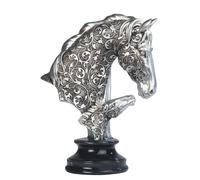 StealStreet SS-G-11680 Silver Toned Engraved Father and Son Horse Stat