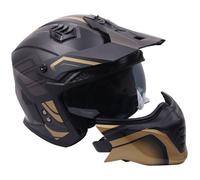 Stealth Fighter Convertible Moto Motocicletta Completo & Open Viso Casco Nero