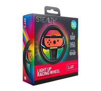 STEALTH Light-Up Racing Wheels Compatible with Nintendo Switch & Switch OLED, Black - Twin Pack, with 7 LED Lighting Effects, Compatible with Switch Racing Games