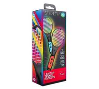 STEALTH Light-Up Tennis Rackets Compatible with Nintendo Switch & Switch OLED, Black - Twin Pack , with 7 LED Lighting Effects, Compatible with Nintendo Switch Sports