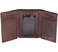Stealth Mode Portafoglio da uomo in pelle a tre ante con blocco RFID, marrone, taglia unica
