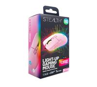 STEALTH Mouse da gioco a 7 pulsanti con luci LED, rosa pastello, compatibile con console di gioco e PC