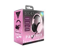 STEALTH PANTHER Blush - Cuffie da gioco over-ear PS4/PS5, XBOX, Switch, PC con microfono flessibile, jack da 3,5 mm, cavo da 1,5 m, leggere, comode e resistenti
