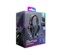 STEALTH RADAR - Set di cuffie da gioco e supporto illuminate, colore: cielo notturno, compatibili con console di gioco e PC