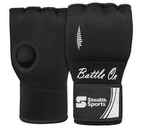 Stealth Sports Gel Sottoguanti da boxe Uomo Donna Junior Bambini Guanti interni 75 cm Cinturini da polso elastici lunghi Involucri da boxe in gel rapidi Pugni MMA Arti marziali Muay Thai (Nero, XS)