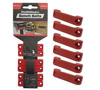 StealthMounts Cintura da banco, supporto universale per attrezzi, set da 6 pezzi, perfetto per utensili elettrici, misure a nastro e clip per cintura (rosso)