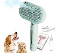 Steam Brush for Dogs, 2025 New Chewy Viral Steam Brush, 3 In 1 Rechargeable Cat Self Cleaning Dog for Long and Short Hair, Remove Tangled Loose Hair (Green)