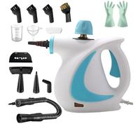 Steam Cleaner, Pulitore a Vapore, Pulitore a Vapore Portatile Pressurizzato, Pressione del Vapore 3,2 Bar con 12 Accessori per Uso Domestico para Suelos, Azulejos, Sofás (Blue)