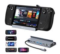 Steam Deck Dock, docking station 6 in 1 per Steam Deck con 4K @120 2K144Hz HDMI 2.1, Gigabit RJ45 da 1 Gbps, USB A e USB C 3.0 e ricarica rapida PD 3.0 da 100 W, dock Steam Deck compatibile con Legion