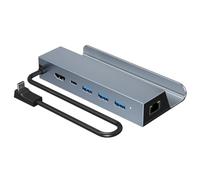 Steam Deck Docking Station, Hub USB C 6 in 1 con HDMI 4K, Ethernet, 3 porte USB, ricarica PD da 100 W, compatibile con ROG Ally, Legion Go, MSI Claw