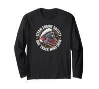 Steam Engine Society Train Lover One Track Mind Crew Maglia a Manica